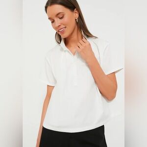 Tuckernuck White Finn Popover Top Blouse EUC Large L